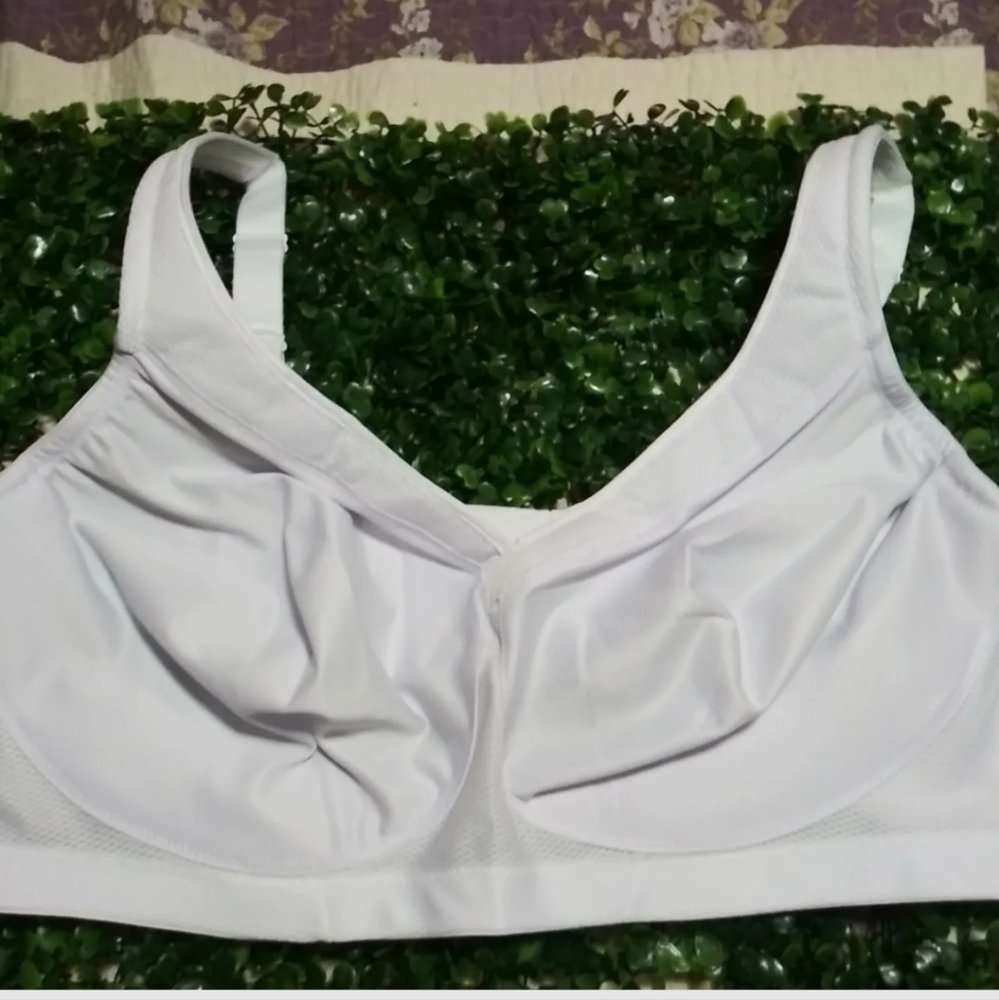 Glamorise Women's 50B Magic Lift Seamless Wireless Sport Bra 1006 White. Nwot - Picture 4 of 6